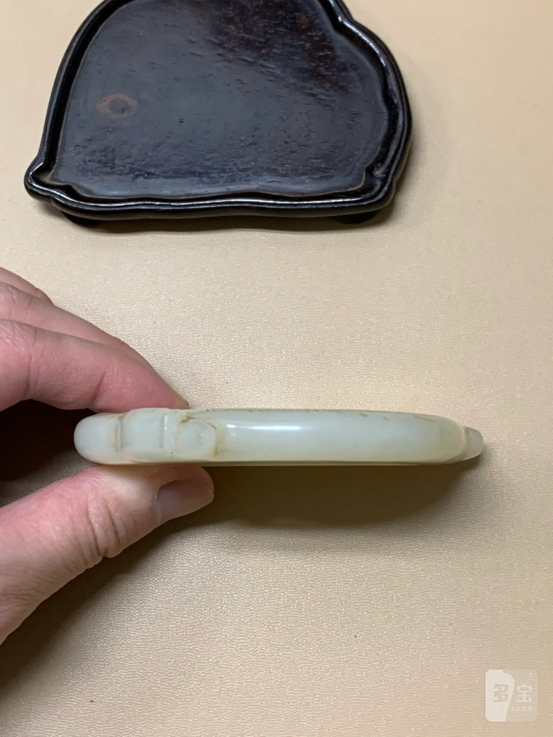清 白玉兔形文房砚台 - 图4